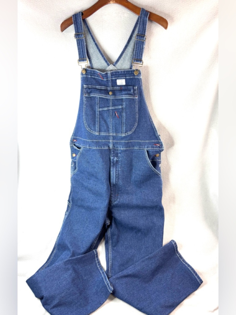 Hides 38x30 Relaxed Fit Men's Denim Overalls in Blue
